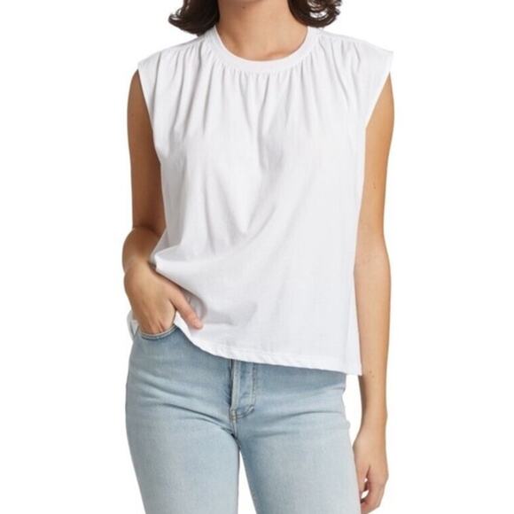 ATM Anthony Thomas Melillo Tops - New ATM Anthony Thomas Melillo Women's White Shirred Cap-Sleeve Top Size S